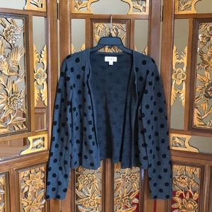 Elle Polka Dot Long Sleeve Cotton-Blend Cardigan